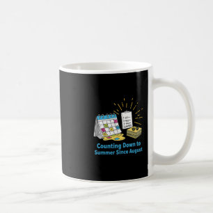 Taza De Café Calendario Escolar de Maestra Divertida Meme Vacac