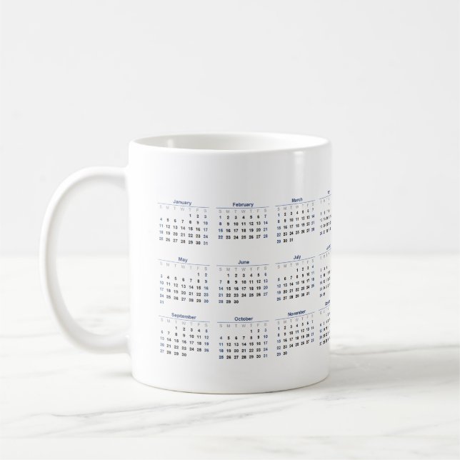 Taza De Café Calendario Mensual de Café 2026 (Izquierda)