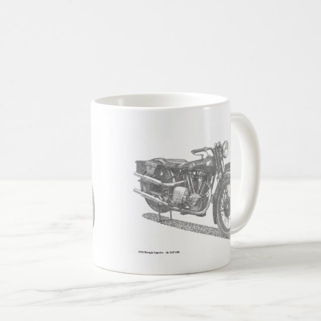 Taza De Café Calénder clásico de motocicletas (clásico británic (Anverso derecho)