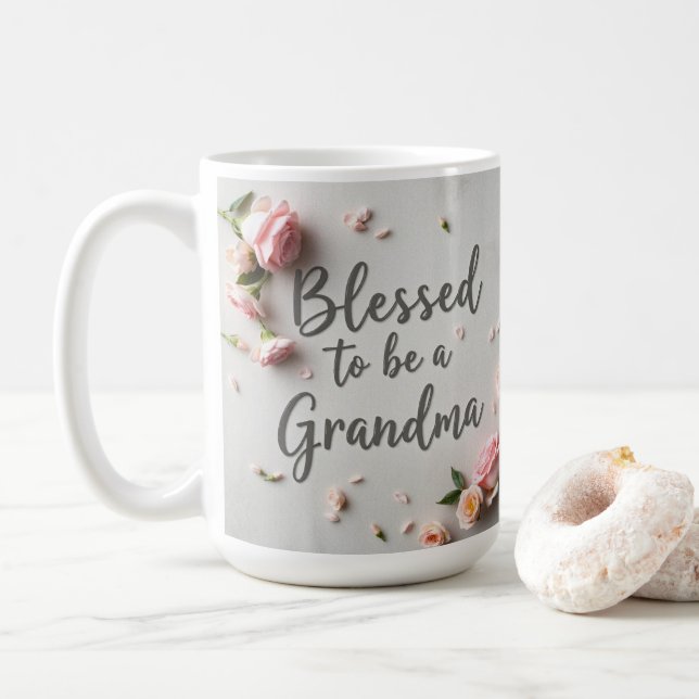 Taza De Café Calentar su corazón: Abuela bendita (Con donut)