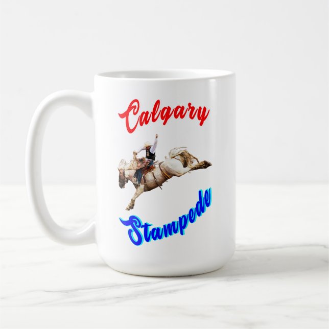 Taza De Café Calgary Canada Horses July Riders Calgary Stampede (Izquierda)