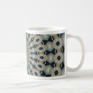 Taza De Café Calidoscopio de Camello y Verde Teal