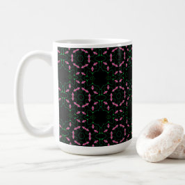 Taza De Café Calidoscopio de Esmeralda y Rosa