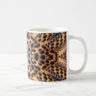 Taza De Café Calidoscopio de plumas de faisán marrón