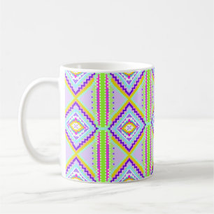 Taza De Café Calidoscopio de Sueños Tribales de Neón