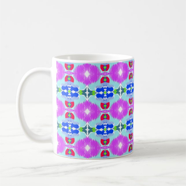 Taza De Café Calidoscopio Flor de Azure (Izquierda)