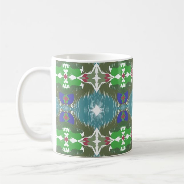 Taza De Café Calidoscopio Marea Esmeralda (Izquierda)