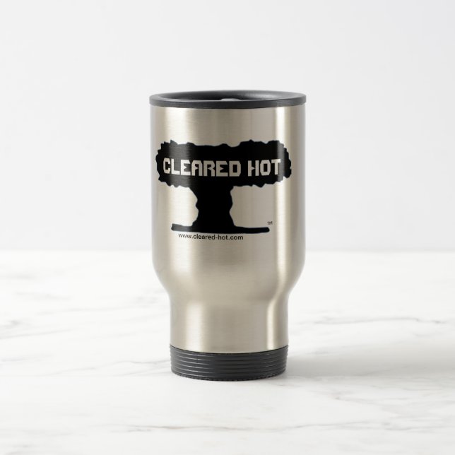 Taza de café caliente despejada del viaje (Centro)