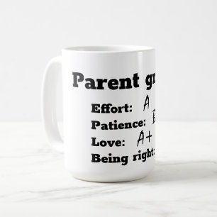Taza De Café Calificaciones de los padres en esfuerzo, pacienci