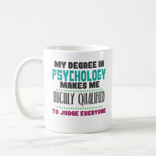Taza de café calificada divertida del PhD PsyD de