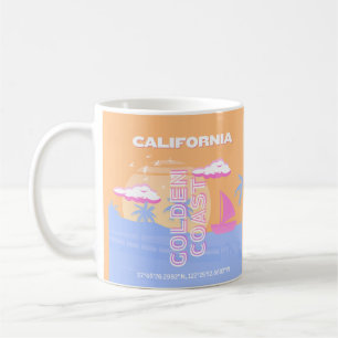 Taza De Café California, Beach, arte de viajes