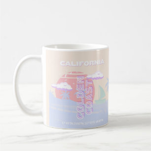 Taza De Café California, Beach, Travel Art, Preppy, Pastel