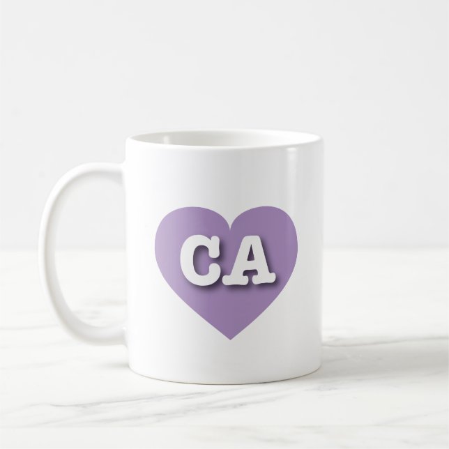 Taza De Café California Lavender Heart - Amo CA (Izquierda)