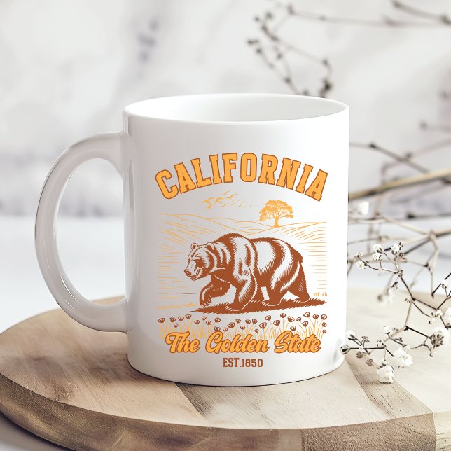 Taza De Café California Nature Lover Gift – Retro Bear Design (Subido por el creador)