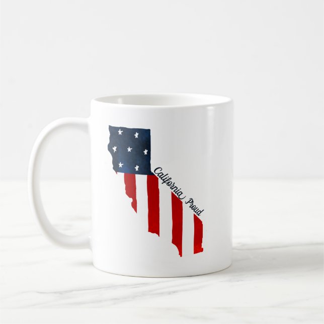 Taza De Café California Orgullosa bandera de Estados Unidos en  (Izquierda)