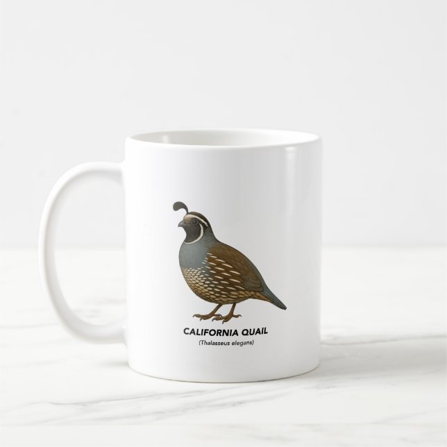 Taza De Café California Quail - Aves de California (Izquierda)