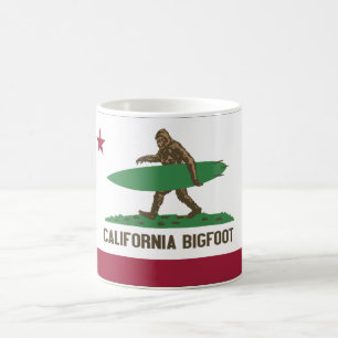 Taza De Café California que practica surf Bigfoot Shortboard