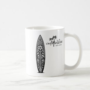 Taza De Café California Santa Cruz, Surfing Tabla Ckprint