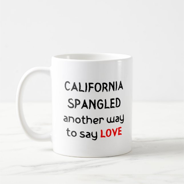 Taza De Café california spangled love coffee mug (Izquierda)