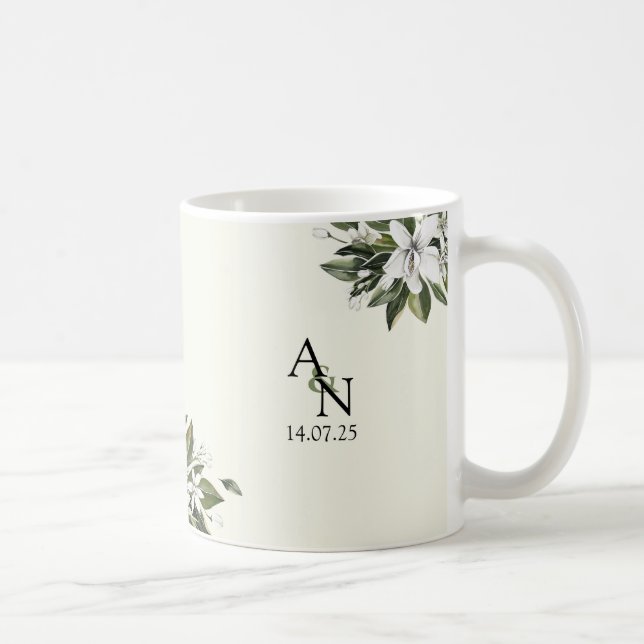 Taza De Café Caligrafía Árabe y Acuarela Flor de Azahar (Derecha)