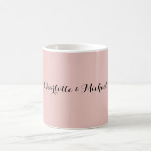 Taza De Café Caligrafía de boda Rosa Dorada Elegante Nombre Pla