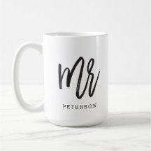 Caligrafía de brocha Sr. Boda Groom Mug