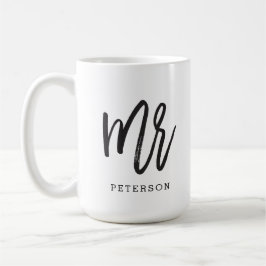 Taza De Café Caligrafía de brocha Sr. Boda Groom Mug