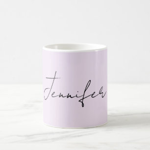 Taza De Café Caligrafía de Color Pastel Elegante Sencilla Nombr