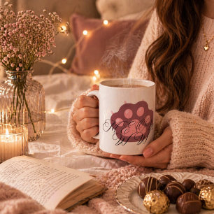Taza De Café Caligrafía de "MEOW" de Cuadros de Gatos - Adorabl