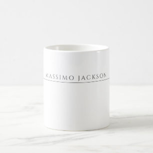 Taza De Café Caligrafía de nombre propio chic simple negro blan