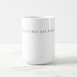 Taza De Café Caligrafía de nombre propio chic simple negro blan