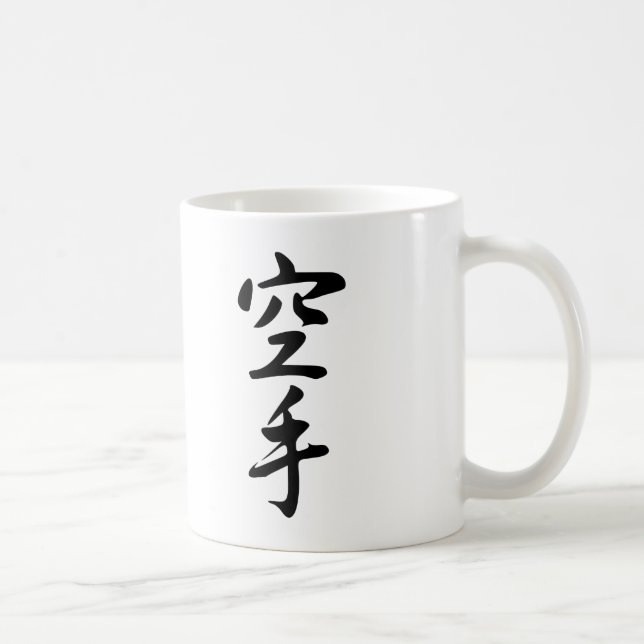 Taza De Café Caligrafía del karate japonés de la palabra (Derecha)