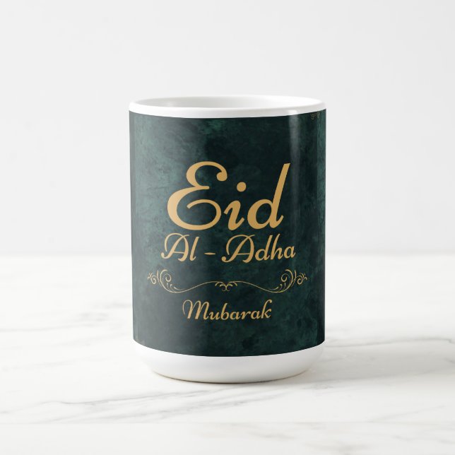 Taza De Café Caligrafía dorada Eid Al-Adha Mubarak 2025 (Centro)