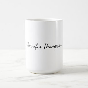 Taza De Café Caligrafía Elegante Sencilla Nombre Simple