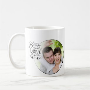 Taza De Café Caligrafía Foto Personalizada Cumpleaños Para Sobr