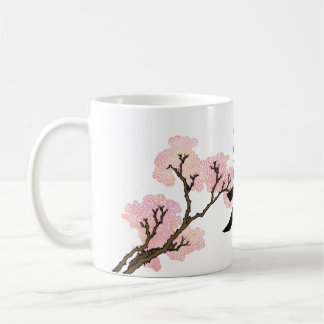 Taza De Café Caligrafía japonesa "BI" y flores de cerezo