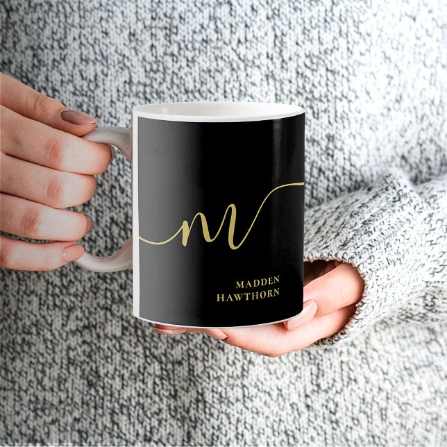 Taza De Café Caligrafía moderna de la escritura de un monograma (Subido por el creador)