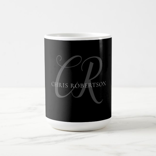Taza De Café Caligrafía Monograma Nombre Regalo Personalizado G (Centro)