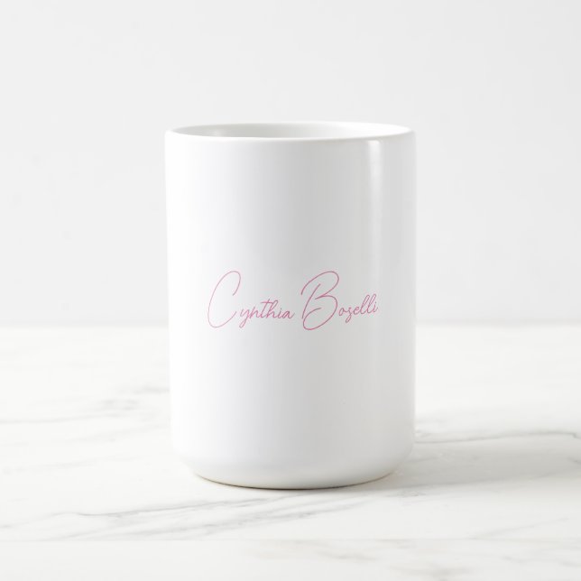 Taza De Café Caligrafía plana moderna minimalista agregar nombr (Centro)