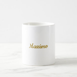 Taza De Café Caligrafía Profesional Color Dorado Elegante