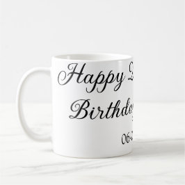 Taza De Café caligrafía simple mínimo feliz segundo cumpleaños