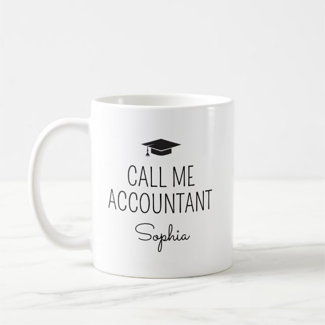 Taza De Café Call Me Accountant Personalized Name (Izquierda)