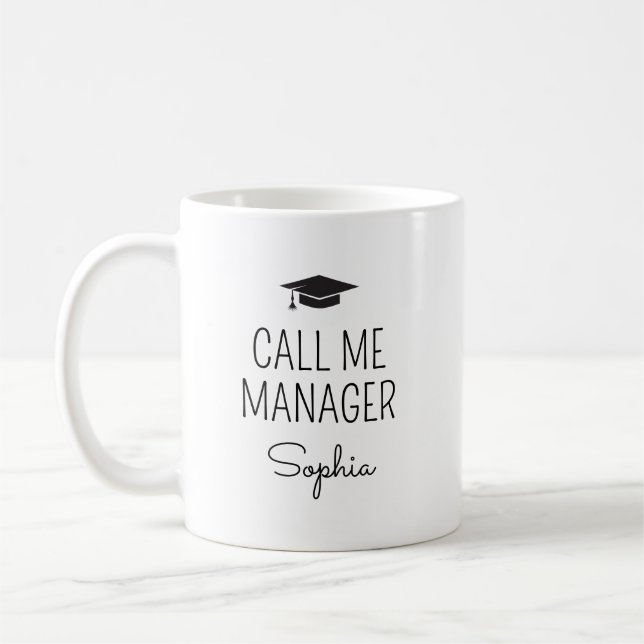 Taza De Café Call Me Manager Personalized Name (Izquierda)