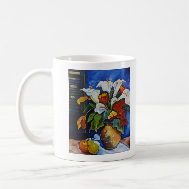 Taza De Café Calla Lilies & Poppies 11 oz Classic Mug (Izquierda)