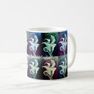 Taza De Café Calla Lillies Minimalismo retro moderno