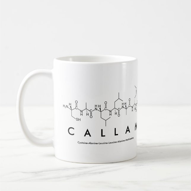 Taza De Café Callam peptide name mug (Izquierda)