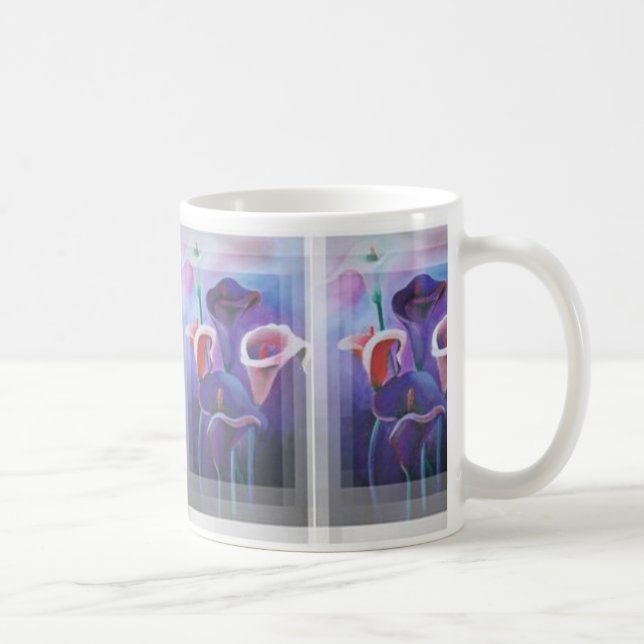 Taza De Café Callas Púrpura Lilac Y Arte Púrpura (Derecha)