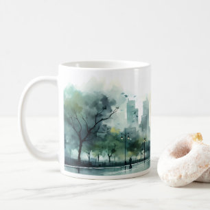 Taza De Café Calle al estilo acuático matutino