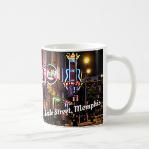 Taza De Café Calle de Beale, Memphis, escena de la noche de