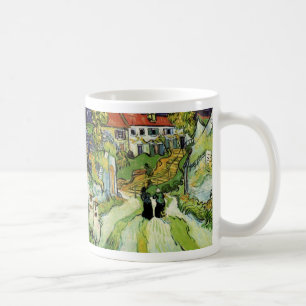 Taza De Café Calle del pueblo y escaleras Auvers, figuras
